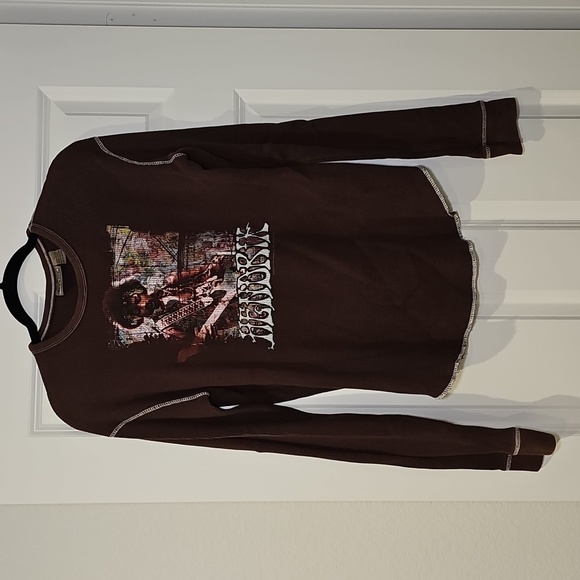 Authentic ODM Premium Goods Other - Jimi Hendrix Men's Graphic Waffle Knit Long Sleeve Shirt Size L Large